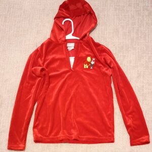Disneys Winnie The Pooh Velvetty Red Kids Hoodie with Embroidery, New With Tag